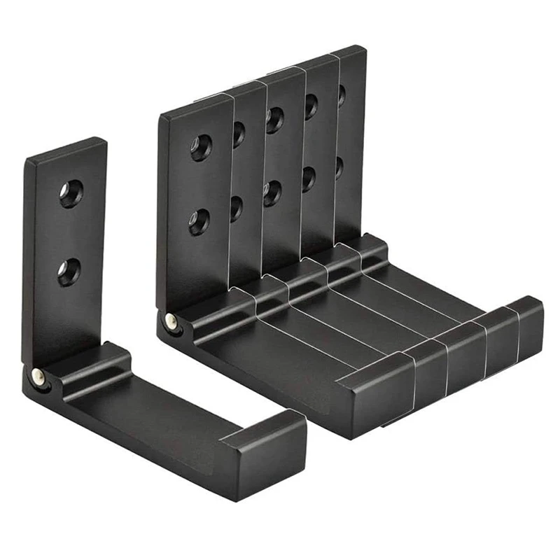 Promotion! 6-Piece Aluminum Alloy Folding Hook Single for Coat Rack Suitable Bathroom Kitchen and Living Room Black |