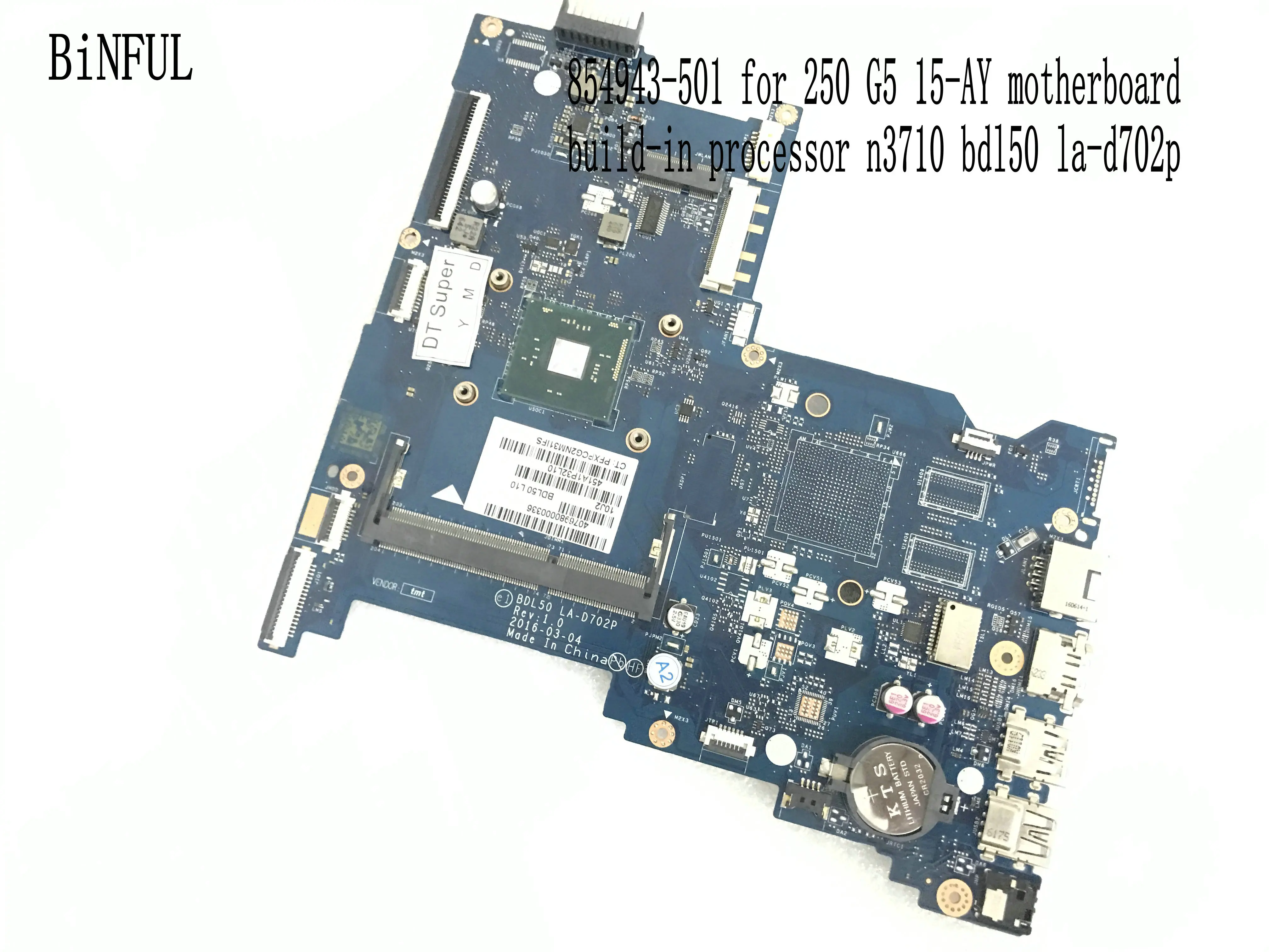  BiNFUL STOCK  ITEM  BDL50 LA-D702P LAPTOP MOTHERBOARD FOR HP 250 G5 / 15-AY / 15-AU NOTEBOOK BUILD-