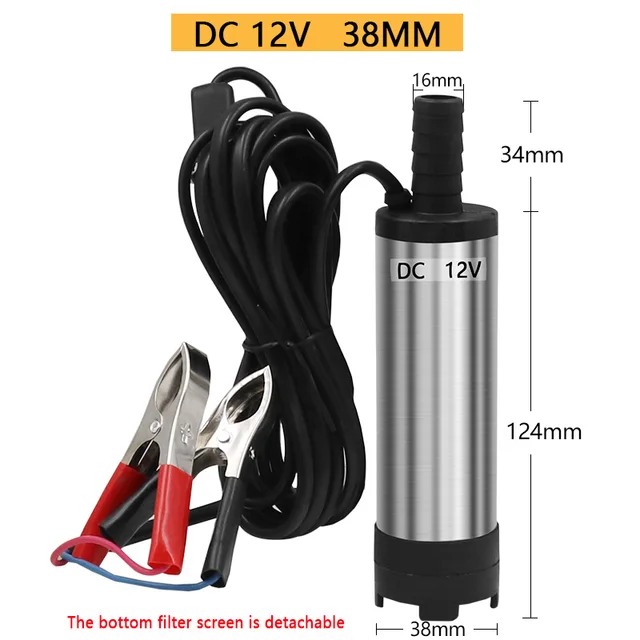 12V DC Diesel Fuel Water Oil Car Camping Fishing Submersible Transfer Pump 12V 38mm Dismantle