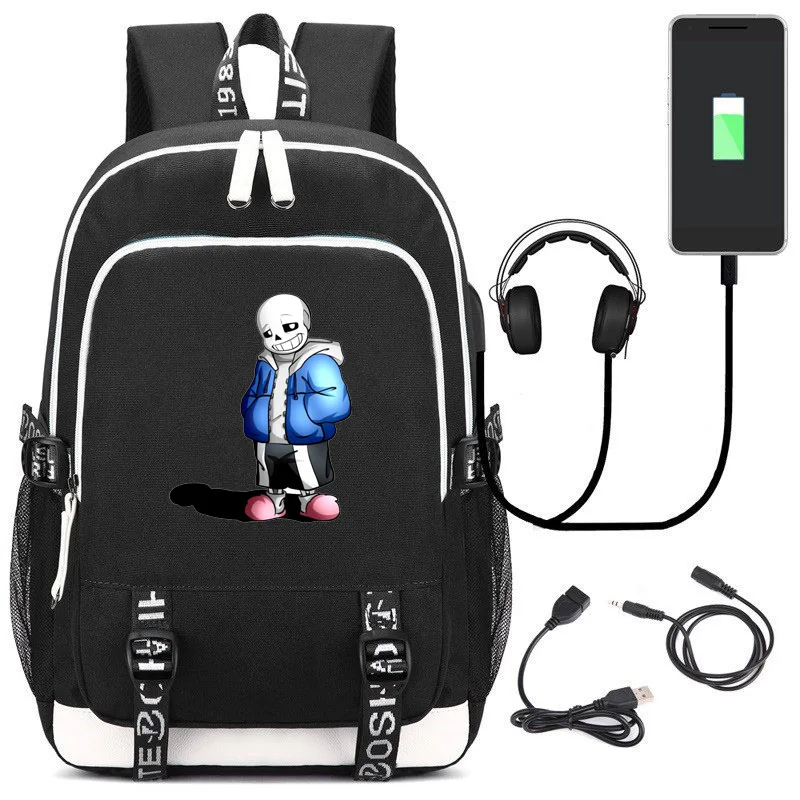 18 Горячая игра «Undertale» принт мужской рюкзак зарядка через usb ноутбук рюкзак походный рюкзак унисекс нейлоновая сумка для книг женские школьные сумки Rugzak - Цвет: 18