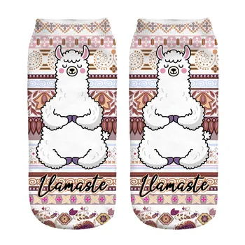 

3D Digital Printing Alpaca Female Socks Adult Invisible Socks Magic Socks Ankle Socks 3D Printing Sock Art Socks for female Y926