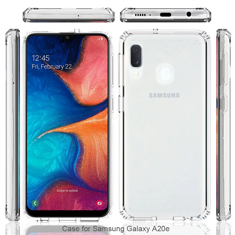 Для samsung A20e чехол Кристальный Гибридный Бампер прозрачная твердая акриловая задняя крышка для samsung Galaxy A20e чехол для телефона s Coque A 20E A20 E