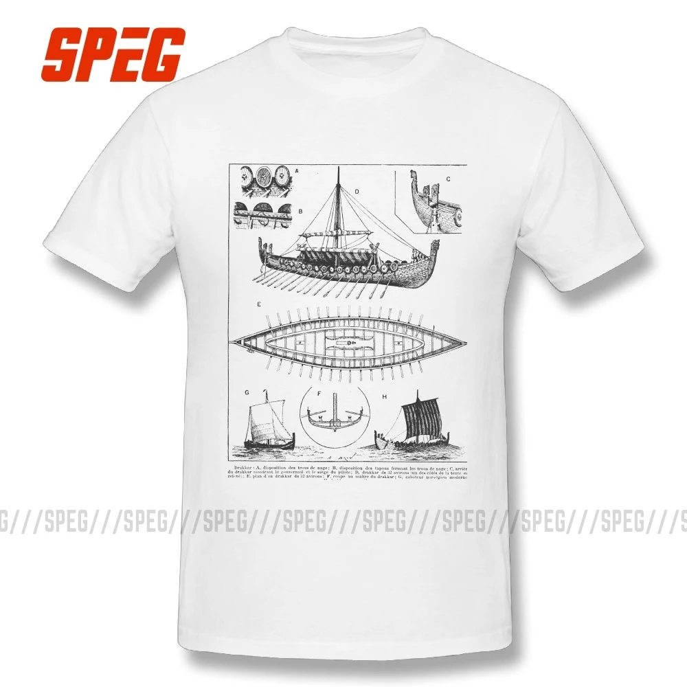 Мужские футболки винтажные Викинги морской корабль история и схема валгаллы