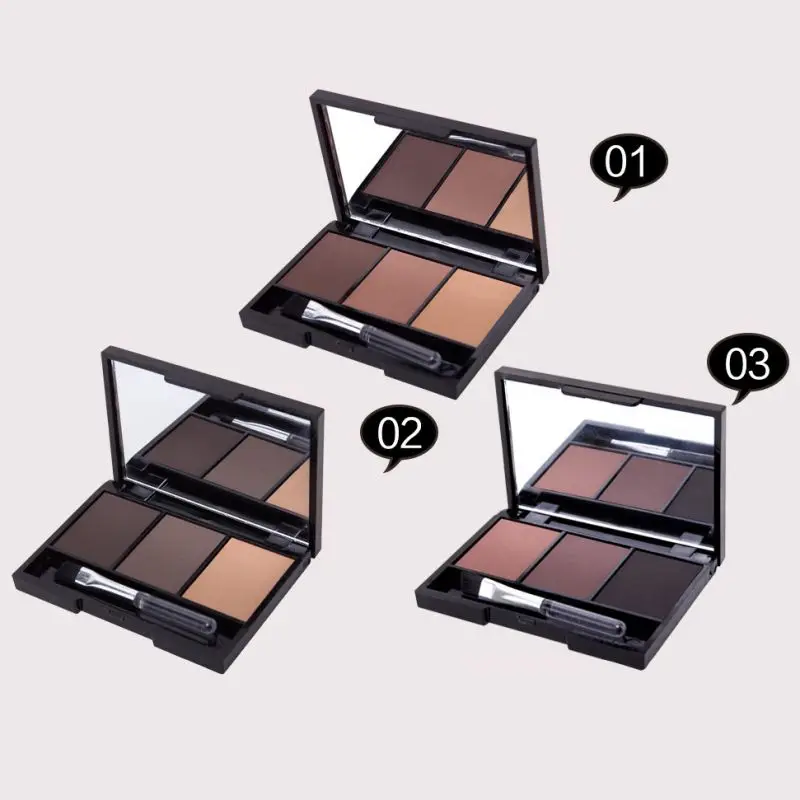 

Professional 3 Colors Set Women Makeup Eyeshadow Palette Eyebrow Eye Shadow Powder Cosmetic