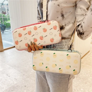 

Portable Shoulder Strap Lanyard Travel Storage Bag For Nintendo Switch Game Console Box Shell Cover Cute Fruits Protective Case