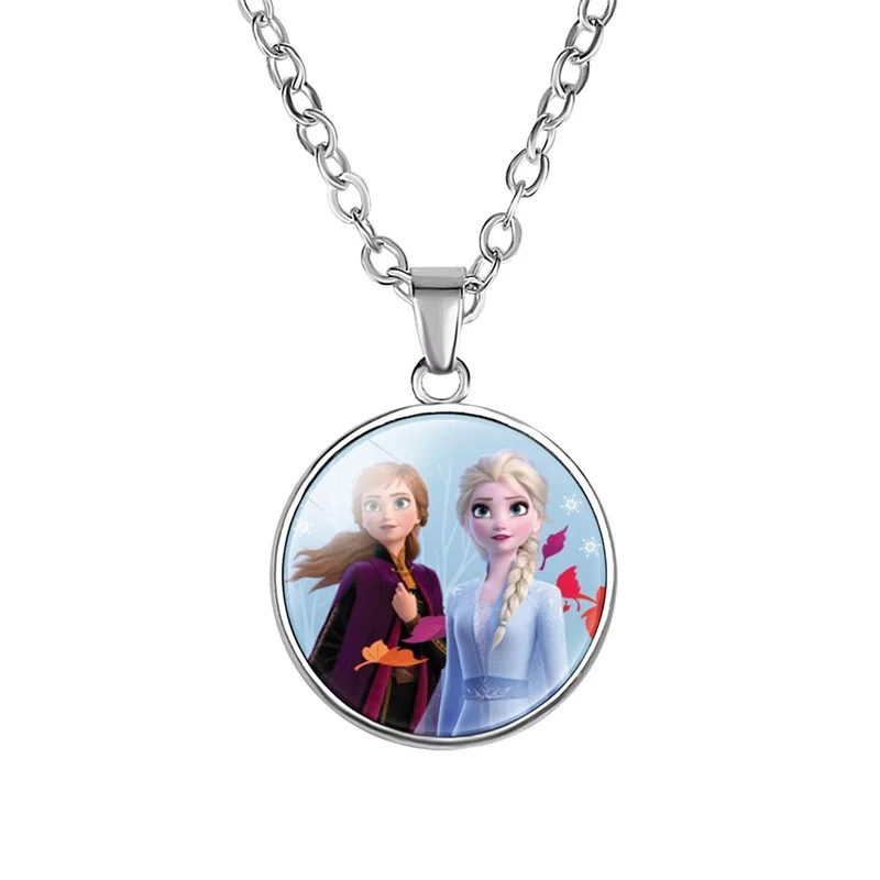 necklace2 Дисней Принцесса замороженная 2 Аиша и Анна Девочка День рождения принадлежности скатерть тарелка посуда для душа ребенка желать подарок Вечерние - Цвет: necklace2