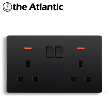 

Atlectric UK Standard Plug Socket Power With LED Indicator Power Wall Home Electrical Outlet With Control Switch 146mm*86mm