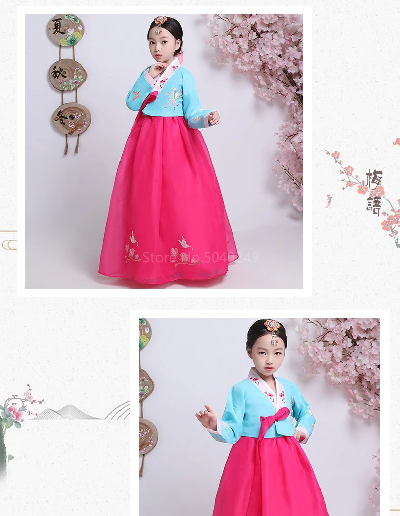 Children Traditional Korean Clothing Dress for Girl Orthodox Hanbok Party Kids Dance Costume Palace Cosplay Asian Clothes Japan