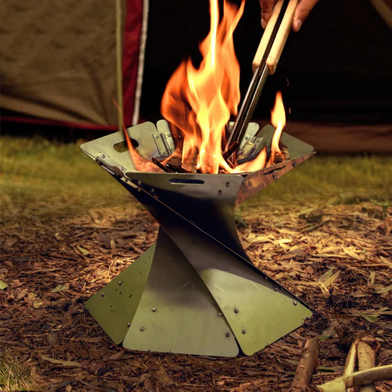 

Outdoor Campfire Foldable Camping Stove Fire Pit Burning Portable Lightweight Fireplace for Camping Hiking Trekking Backyard Gar