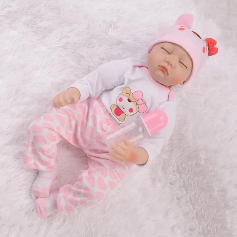 55CM Vinyl Soft Rebirth Doll Sleeping with Eyes Closed Fashion Cute Simulation Baby Doll Toy Baby Early Education Toy