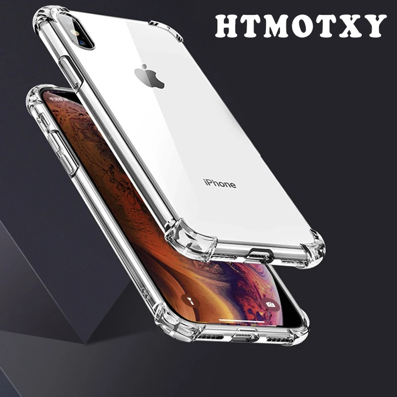 

Funda Transparent Airbag Phone Case For iPhone 7 11 PRO XR XS MAX 8 7 6 6S Plus SE 2020 Case Soft Silicone Shockproof Soft Cover