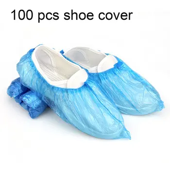 

Disposable Shoe Covers Blue Rain Shoes And Boots Cover Plastic Long Shoe Cover Clear Waterproof Anti-Slip Overshoe