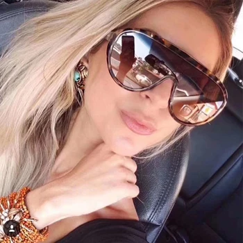 

Big frame pilot sunglasses women Vintage black designer brand Oversized Classic female sunglasses UV400