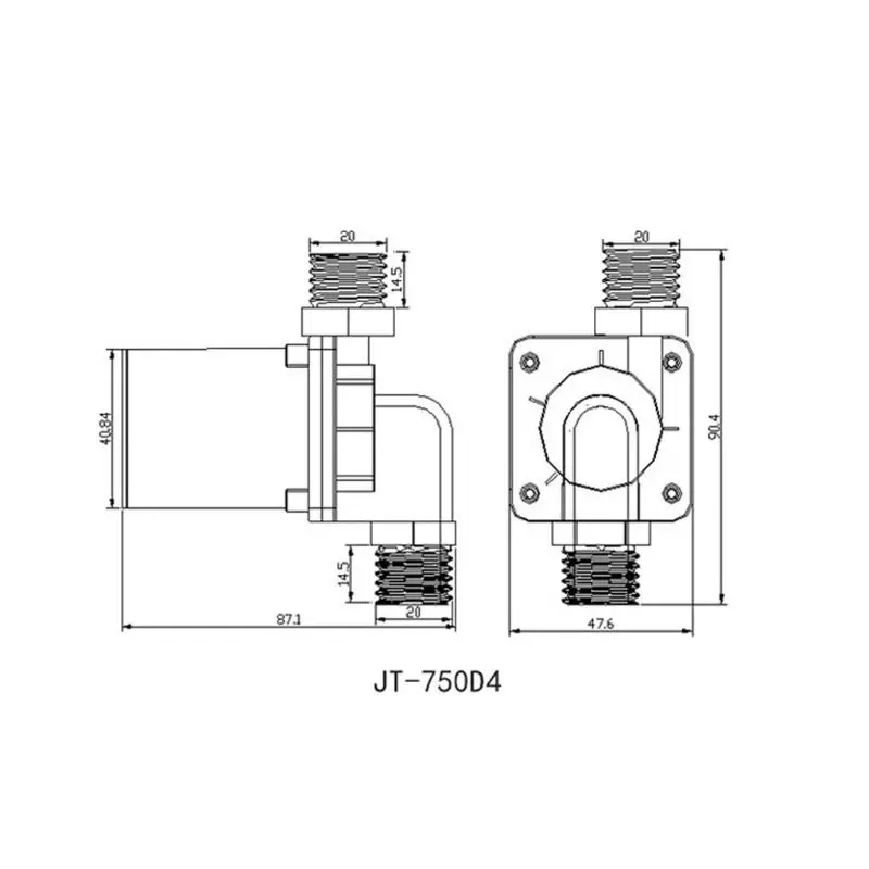 JT-750D микро погружной водяной насос высокого давления AC/DC 12 V/24 V D4/D5 для водонагревателя на солнечной батарее