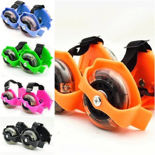 US $18.55 Colorful Flashing Roller Whirlwind Pulley Flash Wheels Heel Roller Adjustable Simply Skating Shoes 