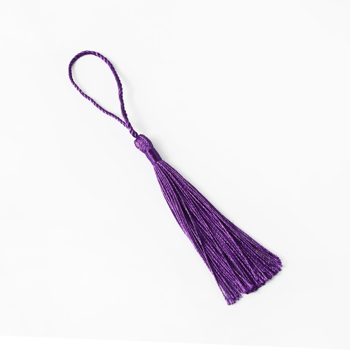 32 шт полиэстер шелковая кисточка шип сделать ключевые аксессуары для украшений подвесной носик 8 см Общая длина около 13 см - Цвет: Purple
