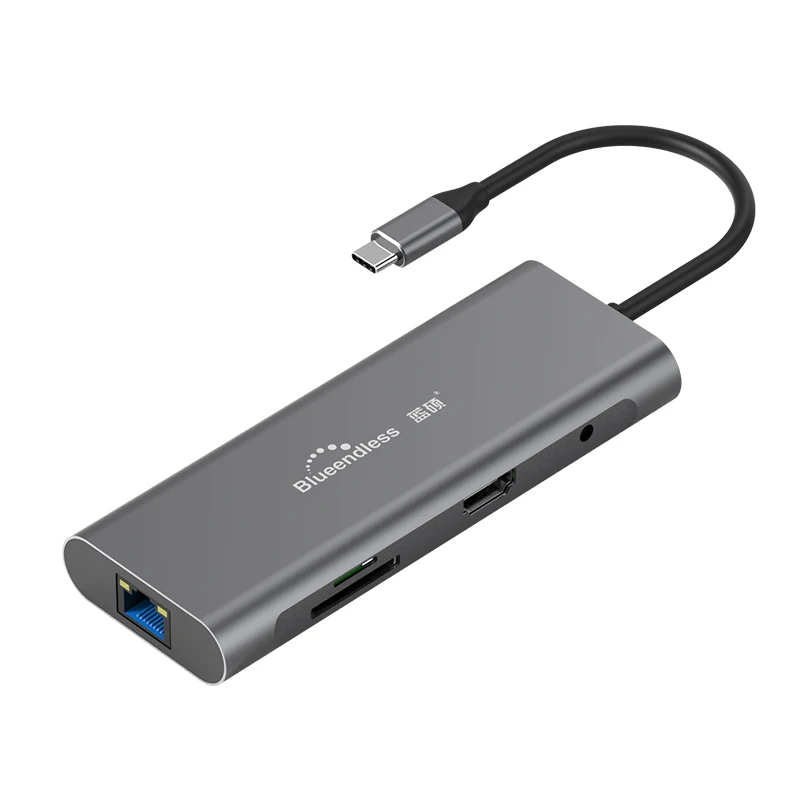 Blueendless 9 в 1 USB C Hub Multiduntion док станция 3 0 4K HD адаптер для чтения карт памяти Type PD