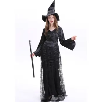 

Dancing Stage Costumes Role-playing Witch Costume Halloween Black Gauze Witch Costume Necromancer Cosplay Uniform Sportswear