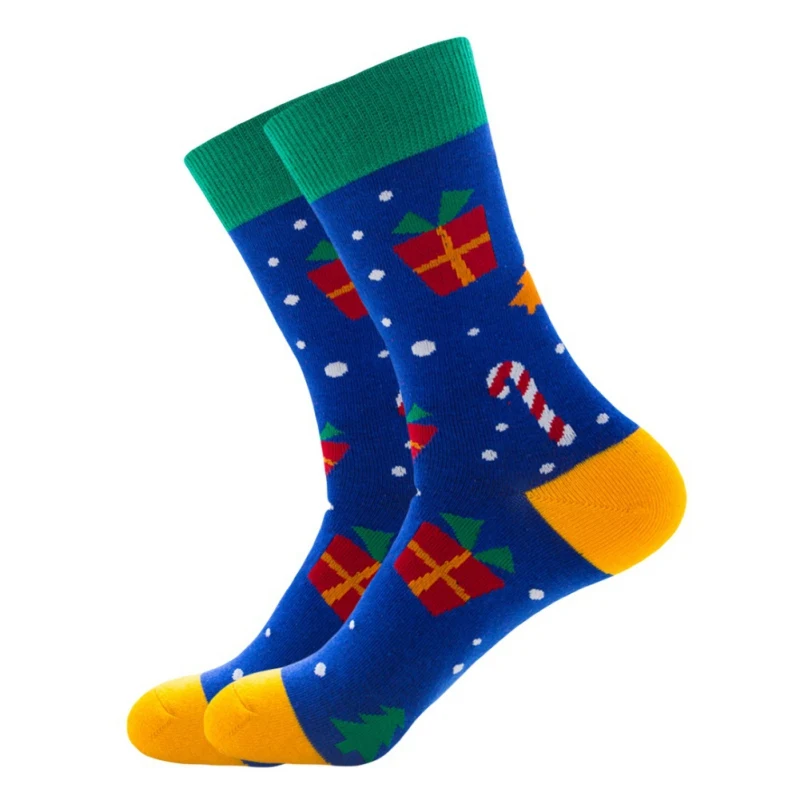 Новинка, хлопковые носки для мужчин и женщин, Harajuku, цветные веселые рождественские носки, Длинные Теплые повседневные носки для мужчин, подарок на свадьбу