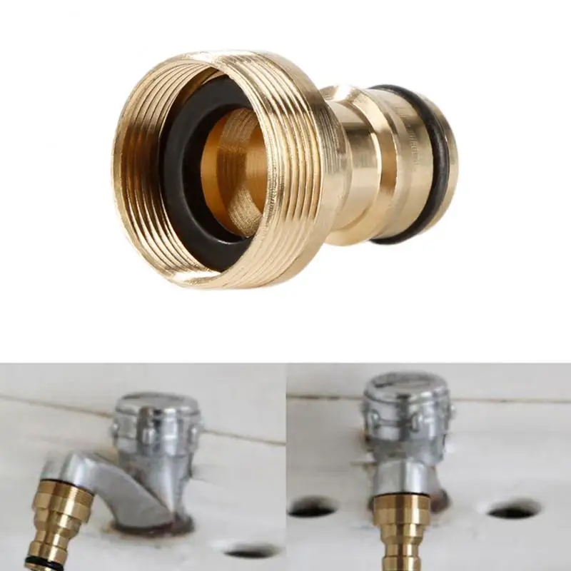 Conector de manguera de latón para jardín, adaptador de tubería de agua roscado de 23mm, adaptador Universal de manguera, extensores de grifería para cocina