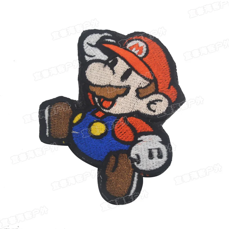 Mario вышитые тканевые наклейки на липучке нарукавная эмблема