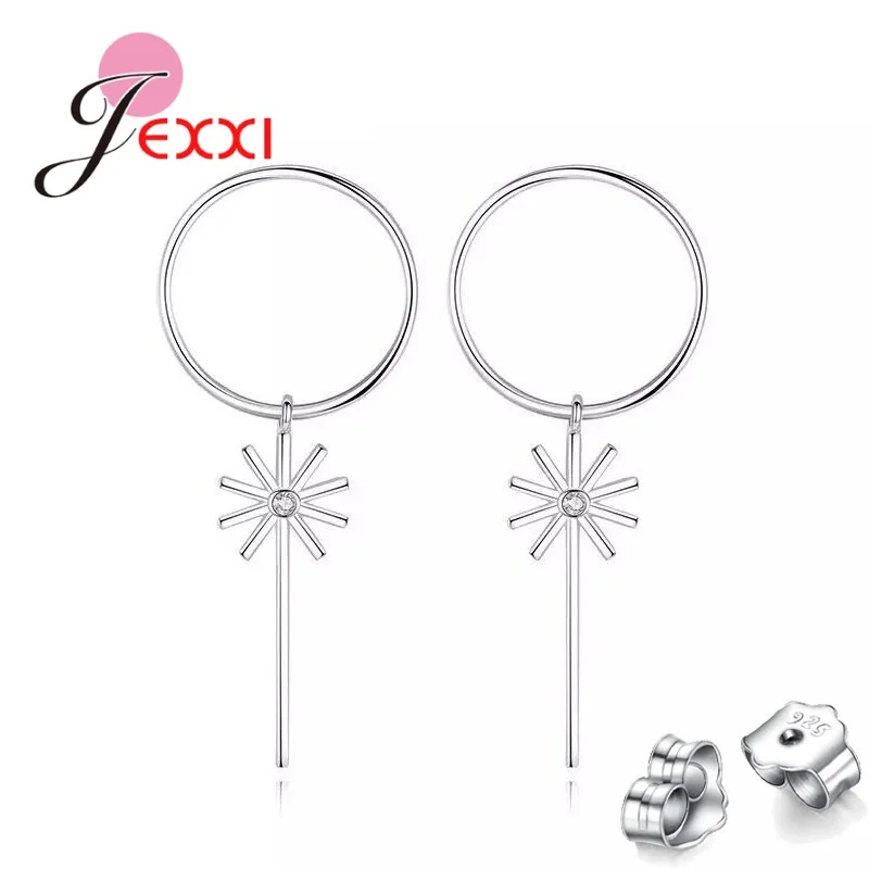 

Sterling 925 Silver Earrings Natural Crystal Snowflake Drop Earrings For Women Birthday Christmas Fashion Jewelry Gift