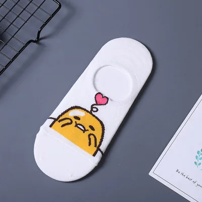 Корейские носки Gudetama с животными, новинка, винные женские хлопковые художественные короткие носки милые забавные носки унисекс, chaussette femme hiver - Цвет: 2