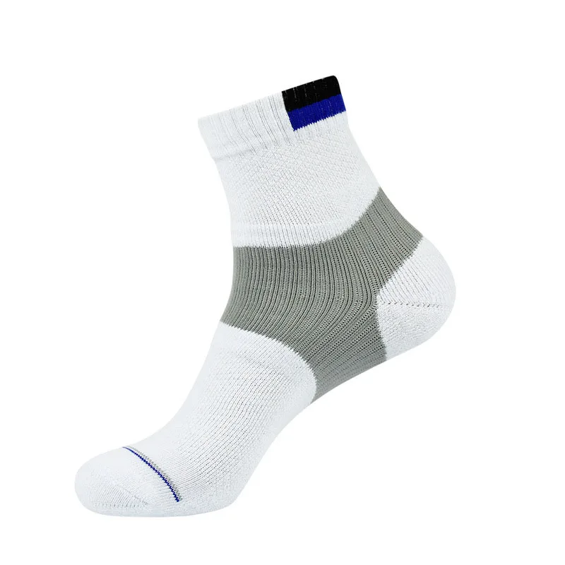 Badminton Socks Men's Sports Socks Cotton Children's Tennis Table Tennis Thickening Towel Bottom Socks - Цвет: White