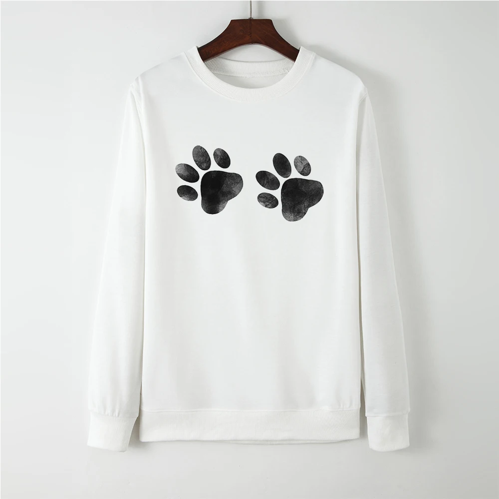 Women Hoodies Sweatshirts Tops Female Casual Pullovers Cat Paw Print Sweatshirt Spring Autumn Hoodie Pullover Streetwear Clothes
