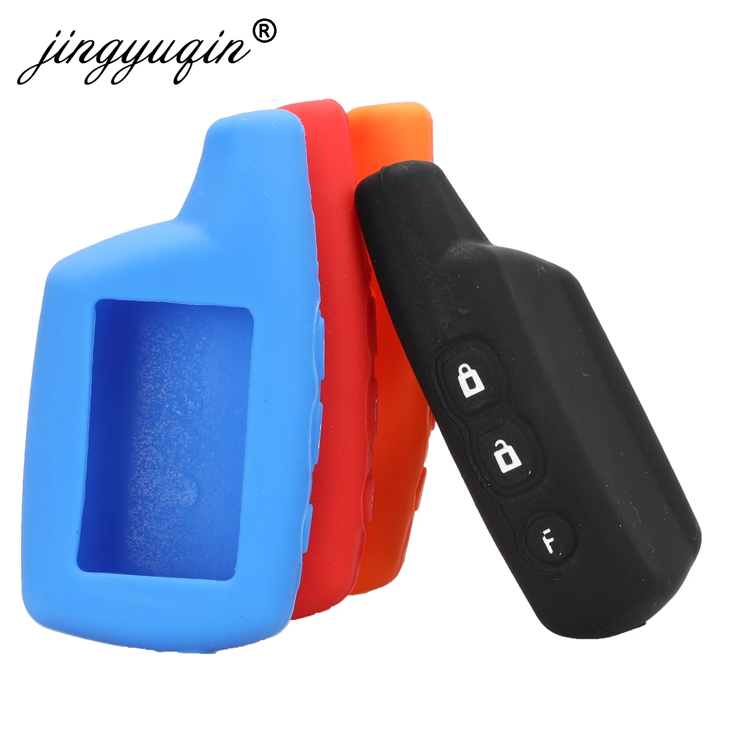 

jingyuqin DXL3000 Silicone Keychain Case For Car Alarm System Pandora DXL3100/3170/3210/3250/3290 LCD Remote Control Trinket