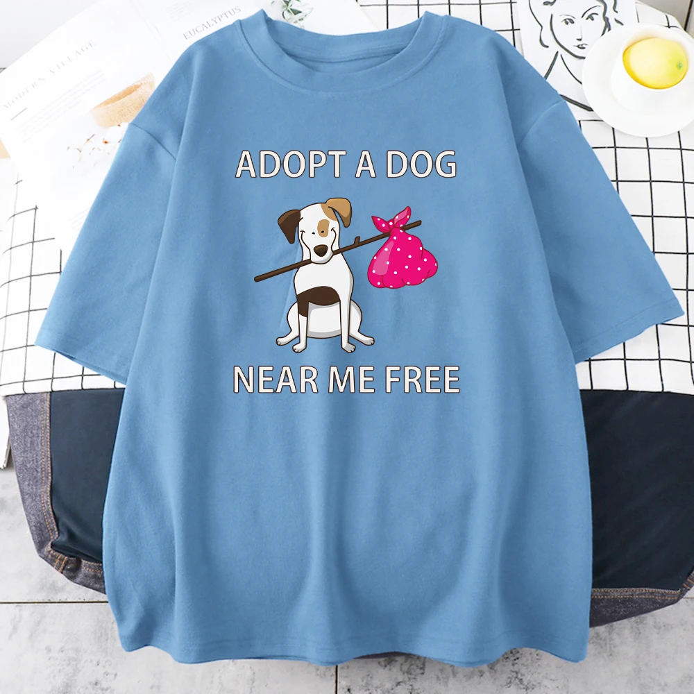 Футболка Adopt A Dog возле меня с бесплатным принтом женская футболка летняя