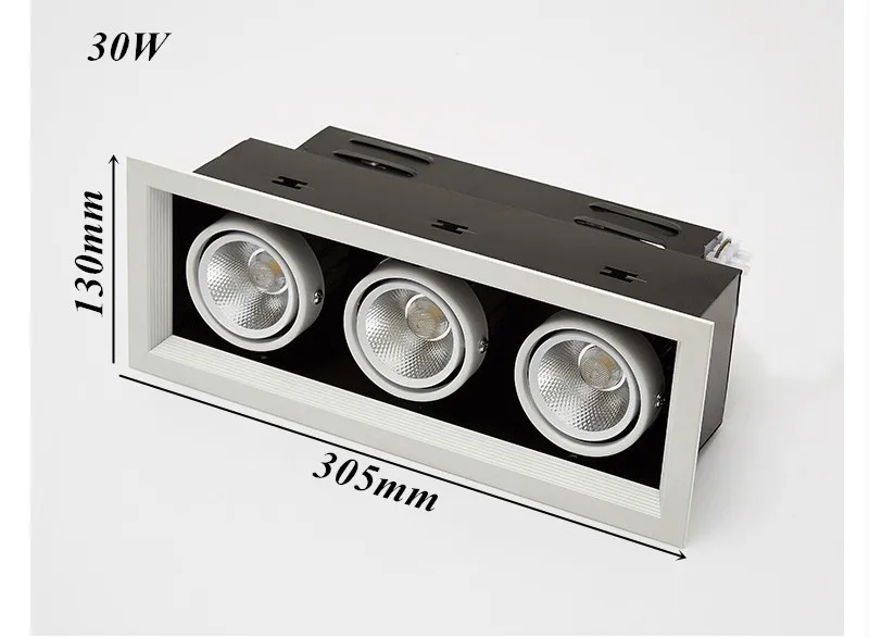 斗胆灯COB双头射灯led嵌入式长方形筒灯格栅吊顶cob豆胆灯单头10W-tmall_04