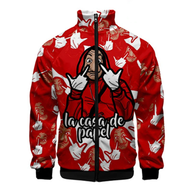 Бумажный дом испанская драма бумажный воротник стойка пальто на молнии теплый