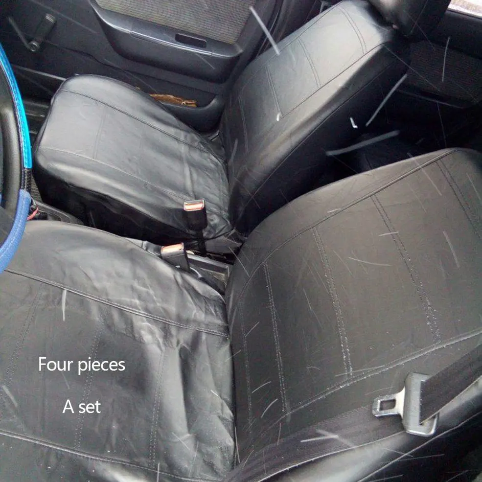4 шт./9 шт. черный кожзам чехлы для сидений автомобиля спереди и сзади полный набор Боковой подушки безопасности и подлокотник совместимый Синтетическая Кожа Авто