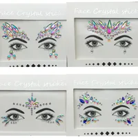 3D Crystal Glitter Jewels Tattoo Sticker Women Fashion Face Body Gems Gypsy Festival Adornment Makeup Beauty Stickers 2