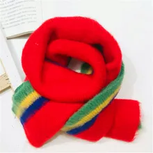 Вязаный кашемировый шарф в полоску с каймой для детей, qiu dong han edition, детский шерстяной шарф с воротником для девочек, T54