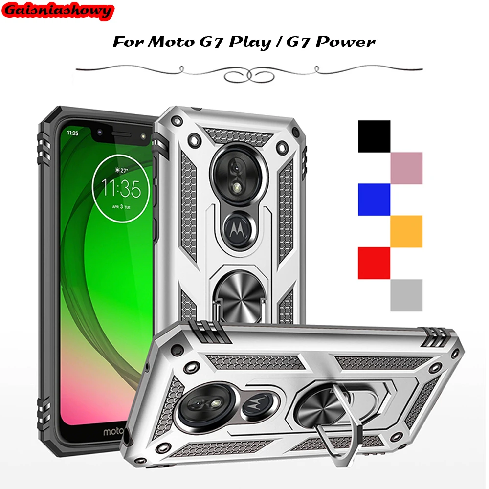 Чехол для телефона Motorola Moto G7 Play с подставкой магнитный автомобильный держатель