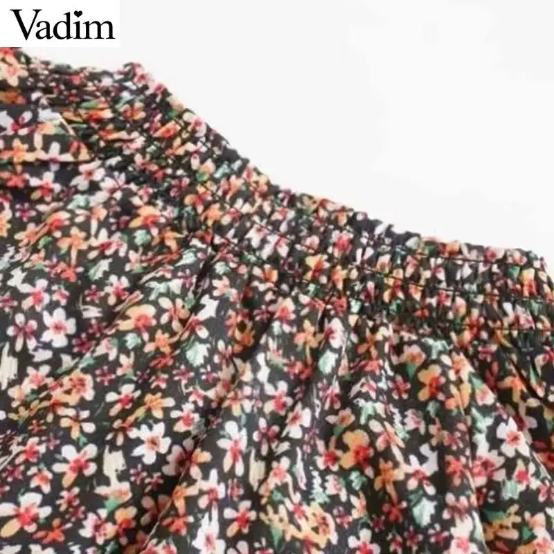 Vadim женское шикарное мини-платье с цветочным принтом, с длинным рукавом, прямое Стильное женское офисное платье, стильные шикарные платья, vestidos QD134