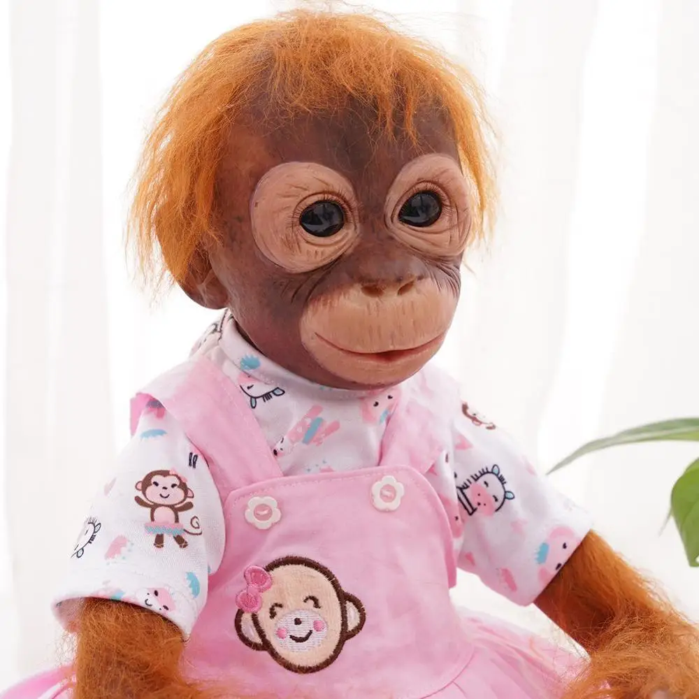 NPK 52 см ручной работы детальная краска Reborn Baby Monkey Новорожденный ребенок коллекционное искусство Высокое качество имитация обезьяна кукла