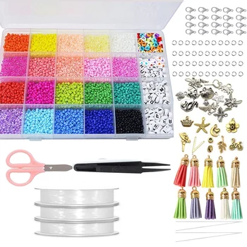 

ELEG-DIY Handmade Beaded Material Jewelry Handmade Rice Bead Alphabet Bead Necklace Bracelet Production