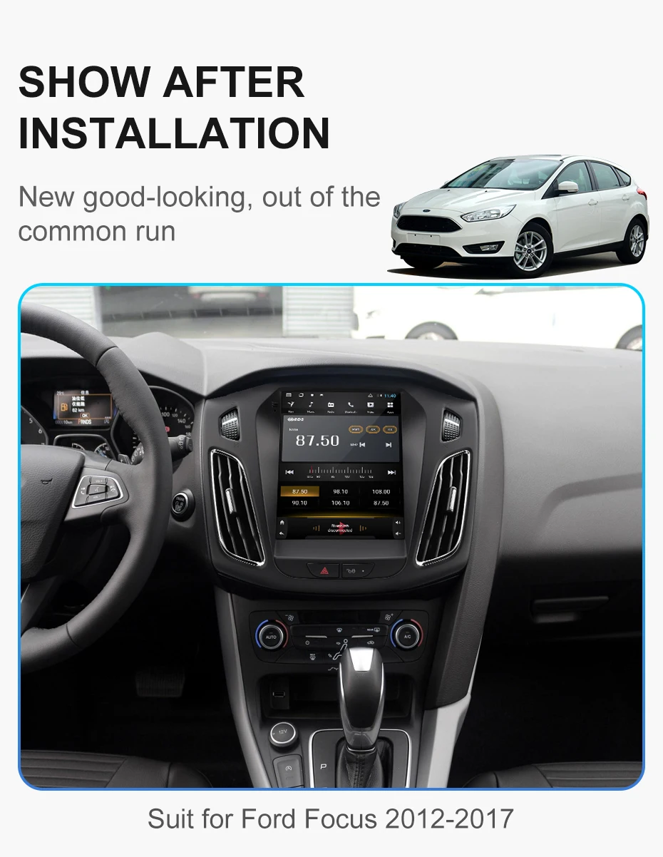 Isudar H53 Вертикальный 1 Din Android авто радио для Ford/Focus 2012-gps Автомобильный мультимедийный видео плеер ram 4G rom 64G для Tesla модель