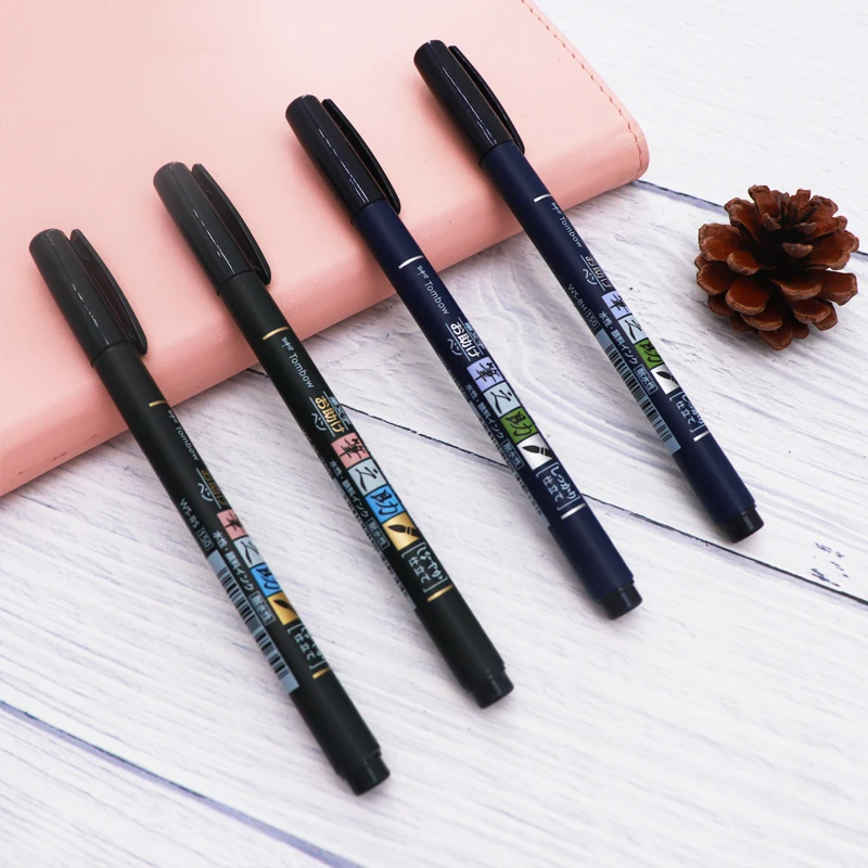 1PC Tombow Fudenosuke Brush Pen Soft and Hard Tip Art Marker Black Ink for  Calligraphy Art Drawings Sketch Lettering Pens
