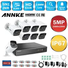 ANNKE 16CH 5MP Ultra HD система видеонаблюдения 5в1 H.265+ DVR с 8 шт. 5MP TVI Всепогодная белая система видеонаблюдения Комплект