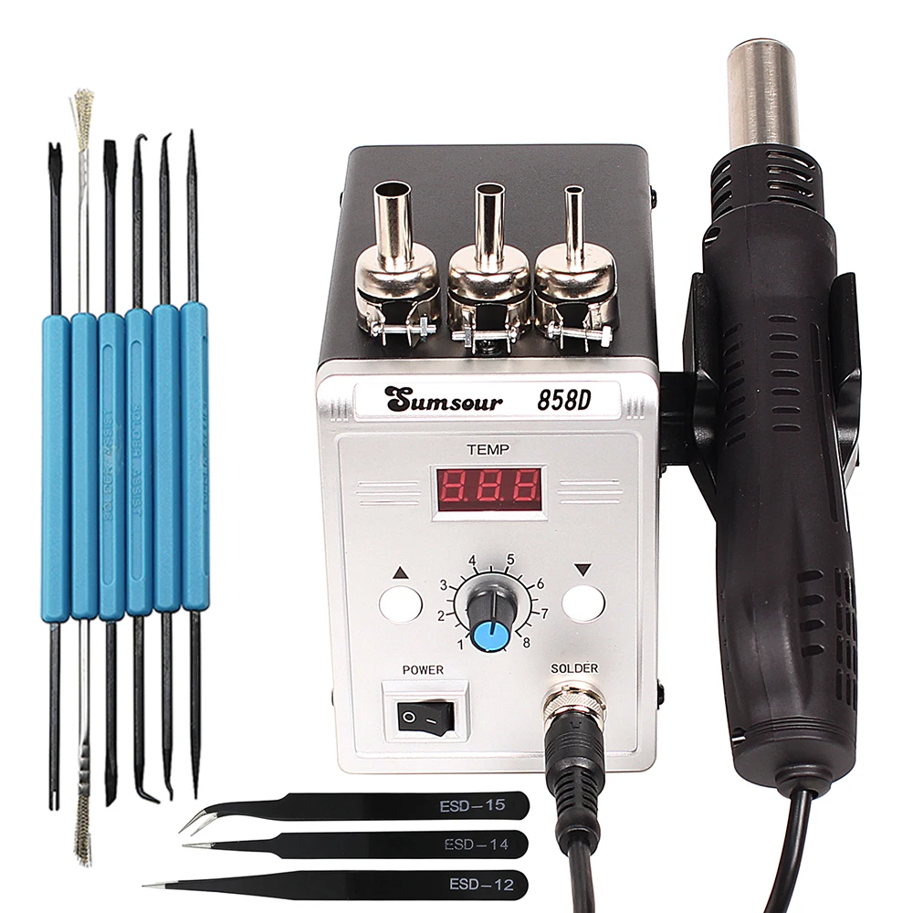 Hot Air Gun 858D 700W BGA Rework Solder Station 220V / 110V For SMD SMT Heat Soldering Station Welding Repair Tools 4
