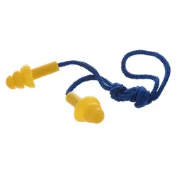 Новая-Тихая многоразовая Синяя Нейлоновая нить желтые силиконовые затычки для ушей