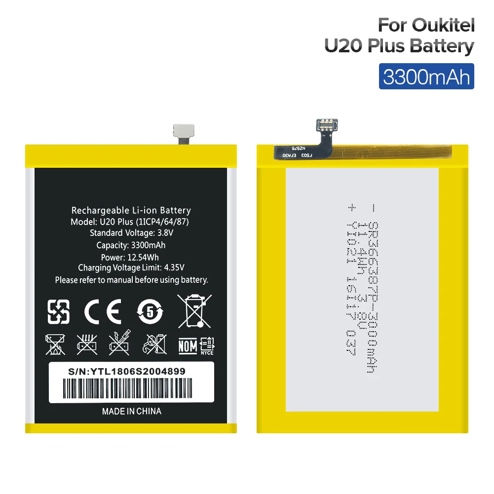3,8 в 3300 мАч литий-ионный аккумулятор для Oukitel U20 Plus Сменные Аккумуляторы+ Инструменты для ремонта Высокая емкость высокое качество