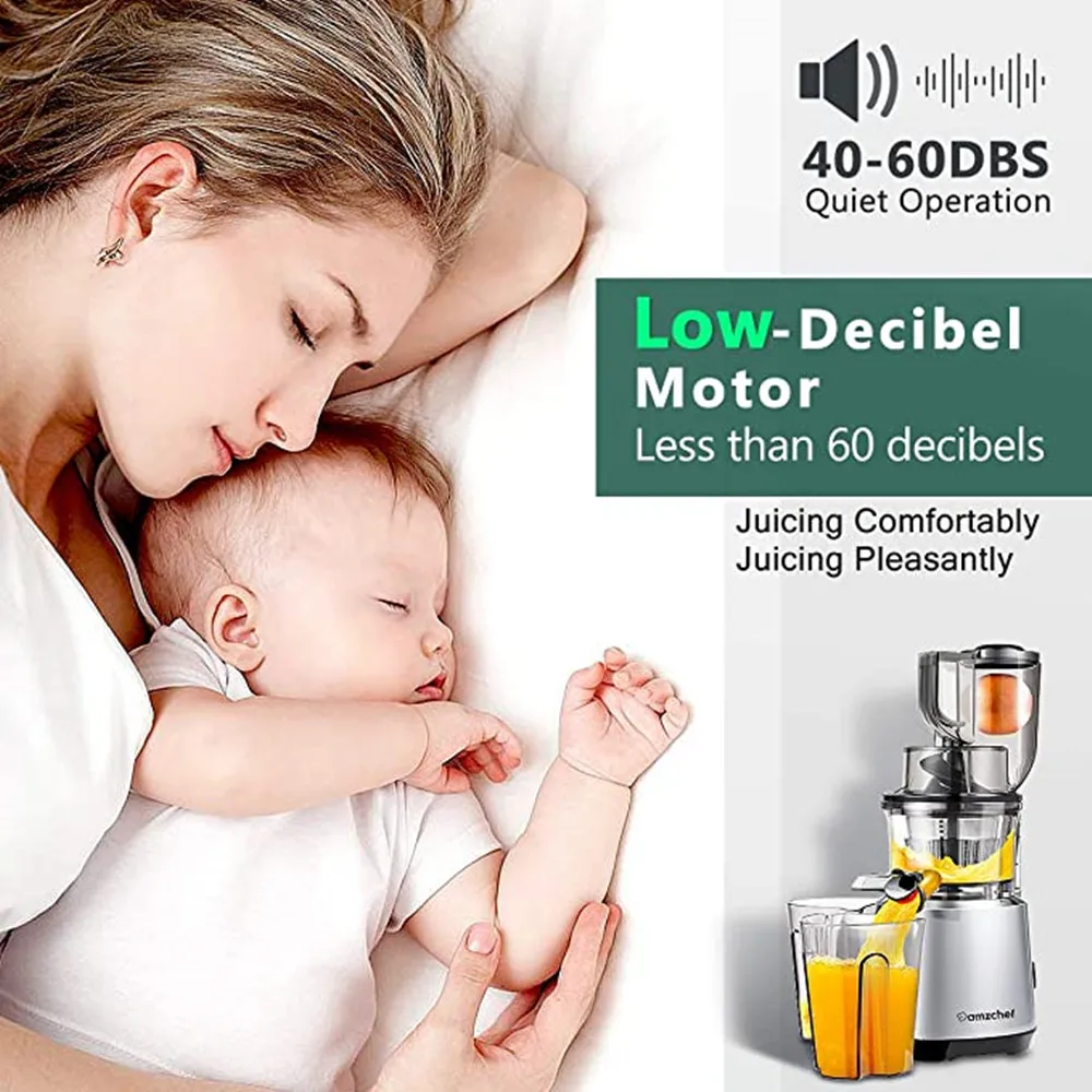 AMZCHEF Automatic Orange Juicer Slow Juicer Electric Smoothie Blender Juicer Machine Soybean Milk Soybean Grinding Machine Mixer