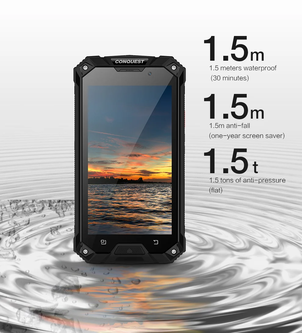 100% оригинал Conquest S6 IP68 прочный мобильный телефон водонепроницаемый телефон 3 Гб ram 32 ГБ rom CAT 4G LTE FDD смартфон + 2,45 ГГц RFID