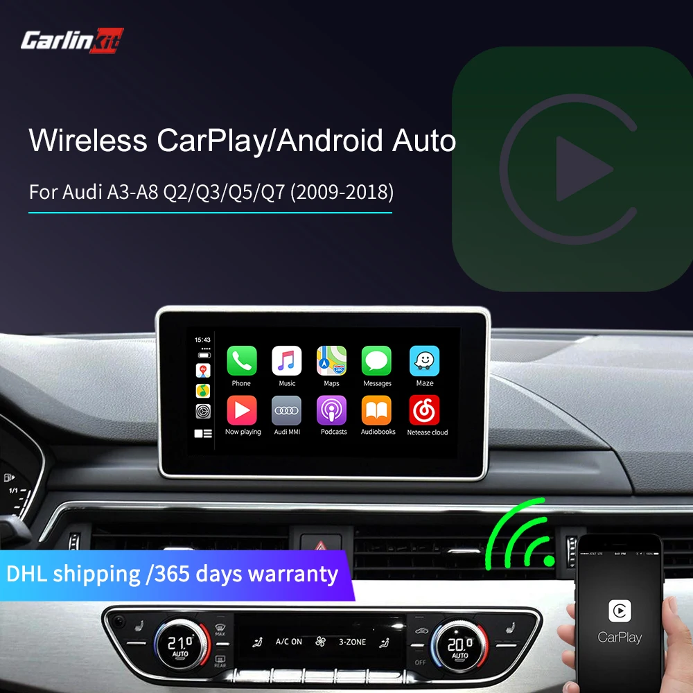 Caelinkit беспроводной CarPlay Android авто для Audi A3/A4/A4/A5/A6/A7/A8/Q3/Q5/Q5 с AMI Airplay Mirrorlink