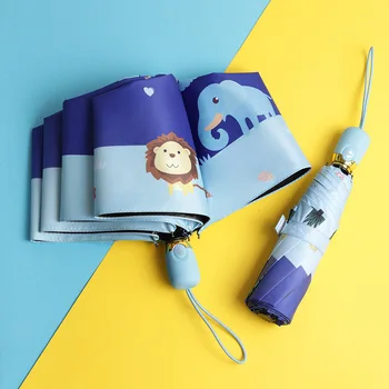 

Lovely Cartoon Children Umbrella Portable Folding Parasol Kids Creative Design Handle Umbrella Gift for Student Boy Girl Adult
